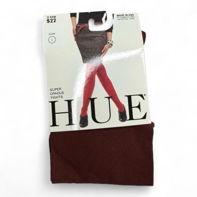 HUE Womens Super Opaque Tights Size 1 (100-150 Lbs) Nutmeg 1 Pair  NEW